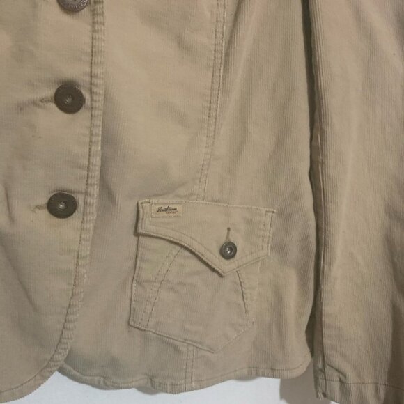 Levi Strauss Signature Womens Tan Corduroy Button Blazer Jacket Size XL - Picture 2 of 9